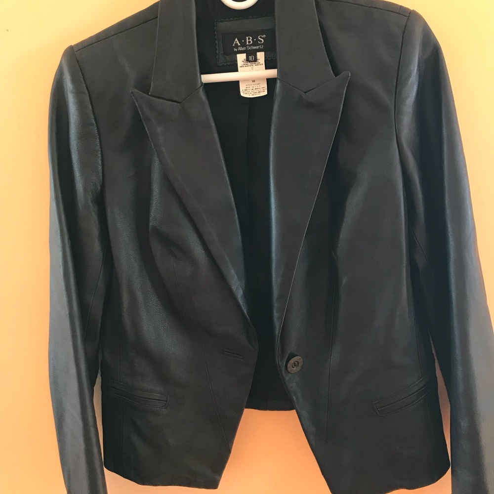 ABS by Allen Schwartz black leather jacket